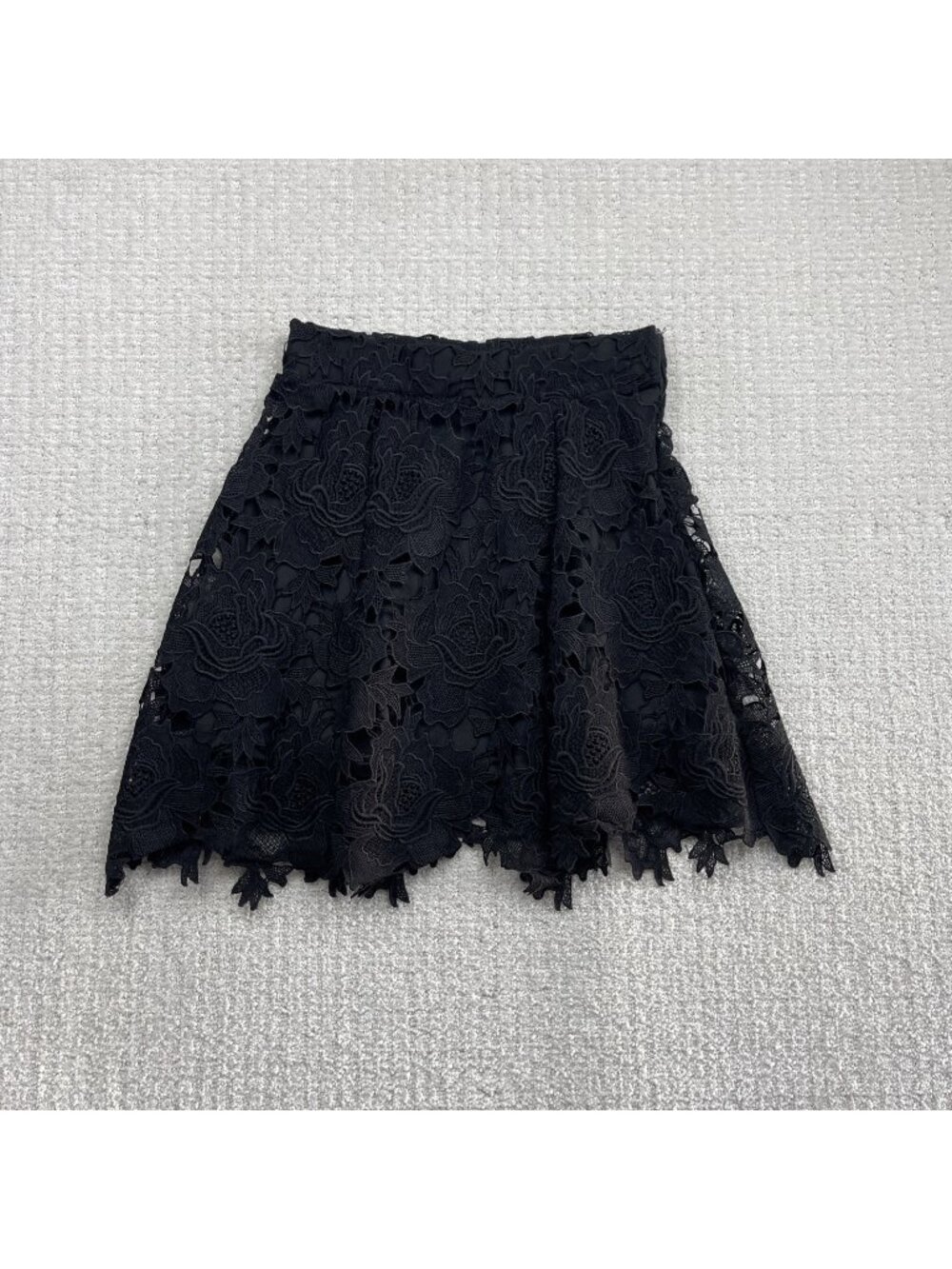Y2K Sans Souci Floral Lace Crochet Mini Skirt Sz S Whimsigoth Fairy Glam 2000's